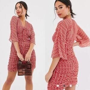 Stevie May Sunny Afternoon Ruched Mini Dress Size Medium